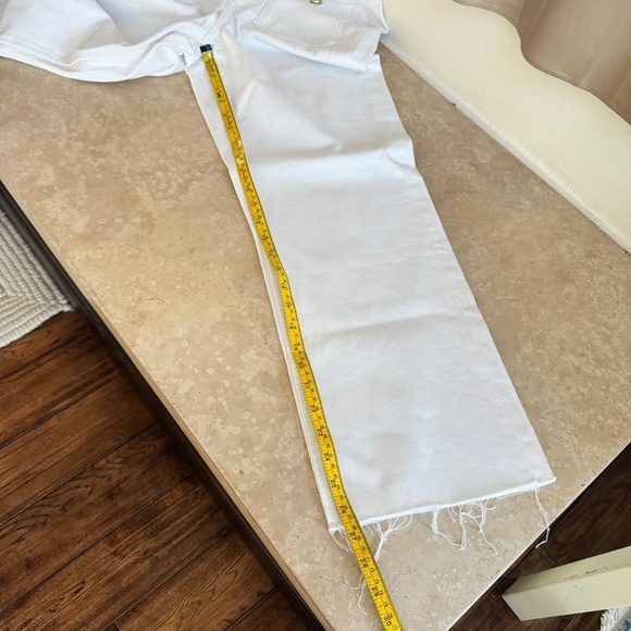 J Crew White Sailor Mid Rise Relaxed Demi Boot Jean Womens Size 27 Gold Buttons - Picture 10 of 16